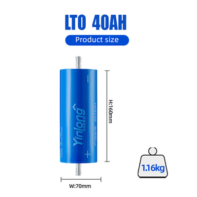 LTO66160K 40AH Tế bào Lithium Titanate Yinlong LTO hạng A Chu kỳ sâu 2.3V 25ah 50Ah