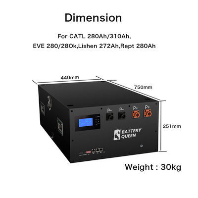 Bộ pin EEL 48V 280ah được tích hợp trong 16S 200A BMS Kết hợp với giao tiếp Rs485 CAN
