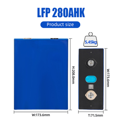 Kho 3.2V 280Ah Lifepo4 pin pin Prismatic Lithium cho hệ thống mặt trời