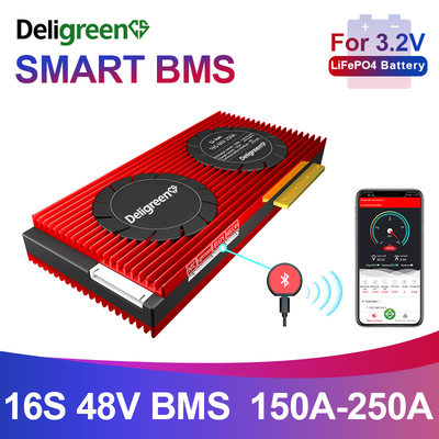 Lifepo4 Smart BMS 16S 200A với UART BT cho gói pin lithium 48V